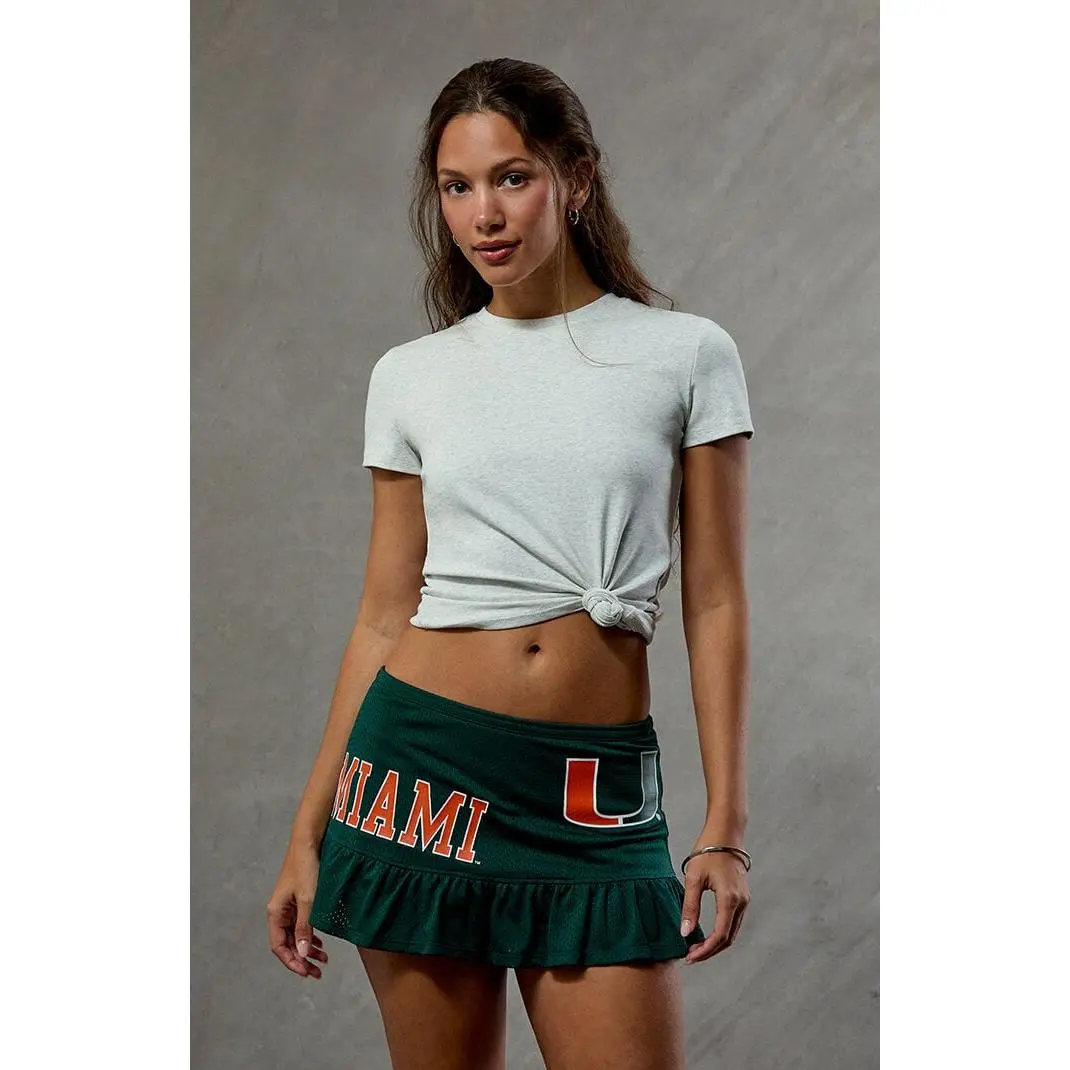 WILD COLLECTIVE Women's Miami Hurricanes Ruffle Mini Skort - Multicolor
