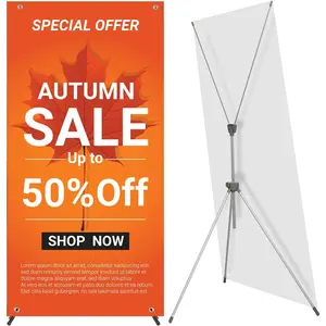 Adjustable Reinforced X Banner Stand Fit Banner Size 23 x 63 to 32 x 78 Inches with Travel Bag 1 Pack