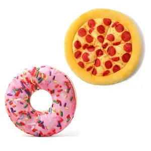 Durable Squeaky Plush Chili Sausage Pizza Dog Toy with Realistic Pepperoni Slice & Sausage Links - Interactive Chew Bone for All Breed Dogs, Soft Chewer for Teething Puppies - Pizza-Shaped Bite Toy for -the- Fun