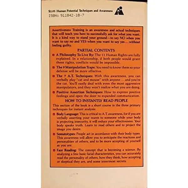 USED Book - Assertiveness training & how to instantly read people by Dick Sutphen (Paperback) - english