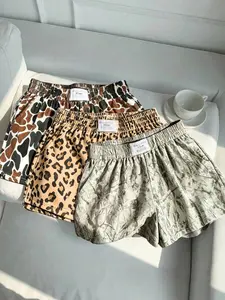 3-Pack American Retro Camo Leopard Print Shorts for Women, Loose-Fit Summer Casual Wear, Versatile Home & Essentials