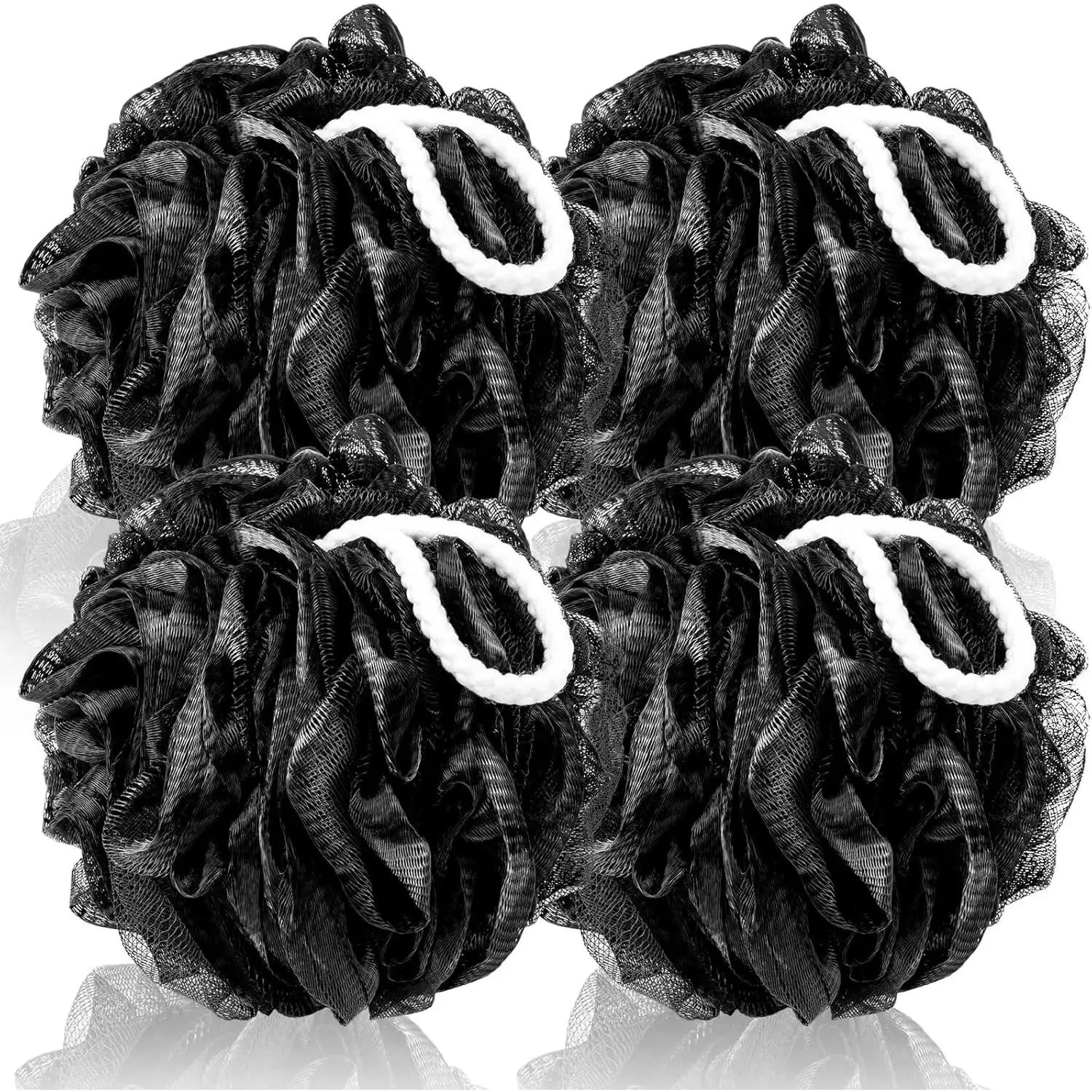 Loofah Sponge XXL-100g 4 Pack, Bath Sponge Soft Mesh Shower Puff Loofah for Men, Exfoliating Body Scrubber for Women, Shower Accessories
