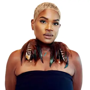 Feather Earrings, Brown Schlappen and Brown Guinea Long Dangle Feather Earrings