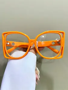 Unisex Simple Style Plain Color Square Frame Glasses, Stylish Square Frames, Trendy Casual Eyeglasses for Everyday Use, Fashion Accessories for Outdoor Activities