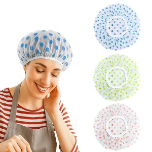 Waterproof Floral Print Bath Cap Set, Adjustable Reusable Elastic Bath Caps for Women, Shower Spa Salon Use, 3 Piece Pack