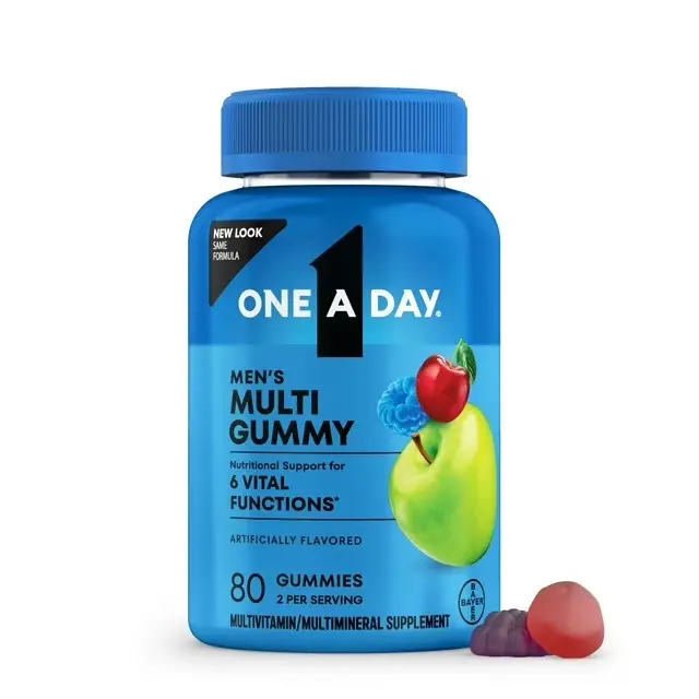 1 A Day Men's Chewable Multivitamin Gummies with B Vitamins, Physical Energy Support, Health & Wellness Supplement, 80 Count