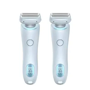 Women's Electric Shaver, 2 Boxes Rechargeable Waterproof Gentle Hair Removal Instrument, Portable Travel-friendly Grooming Tool for Sensitive Skin