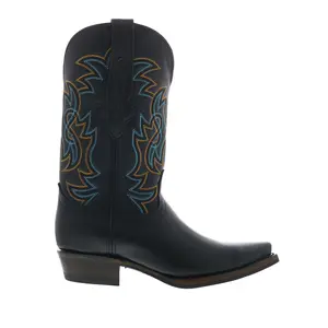 Dingo Gold Rush DI-152 Mens Black Leather Pull On Cowboy Western Boots