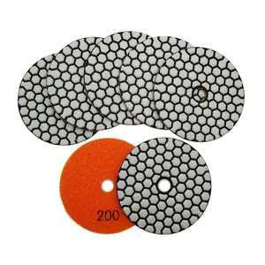SHDIATOOL 7-Piece 4 Inch Dry Diamond Polishing Pads for Granite Marble Stone