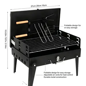 Portable Folding Charcoal Grill for Outdoor BBQ – Compact & Lightweight Camping Grill for Backyard Parties, Picnics & Tailgating