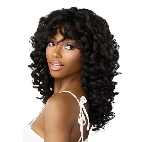 Sensationnel Dashly Wig Unit 20, Unisex Synthetic Full Machine Wig - Curly Hair, Fashion Colors, Heat-Resistant Fiber, Ready-to-Wear Styles for Easy Styling