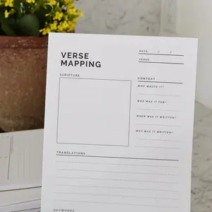 VERSE MAPPING Notepad by Todaisy Paper. Tear Away Notepad for Bible Study and Scripture Study Christian Religious Study Guide for Teaching and Learning.