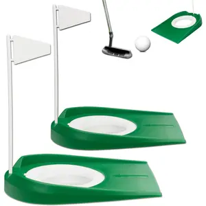 2pcs Indoor Putting Green Golf Set, Golf Putting Cup with Flag, Putting Training Aids for Kids Adults, Suitable for Office Garage Yard Indoor Outdoor Practice