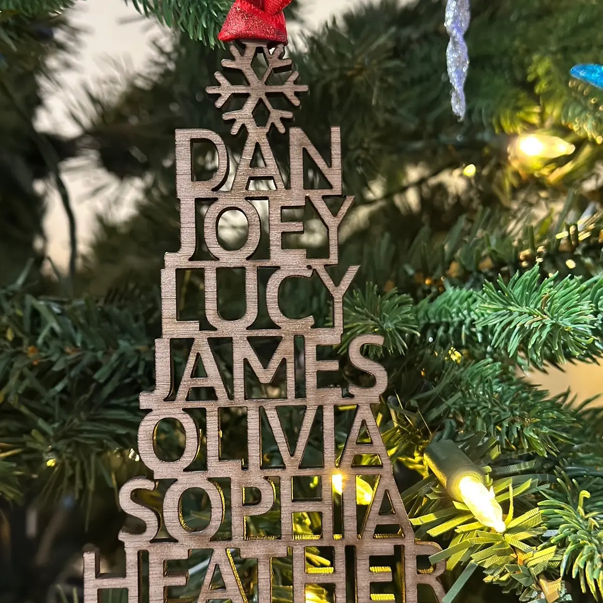 Family Christmas Ornament, Personalized Family Tree Ornament, 2023 Ornament Gift Decor Decoration