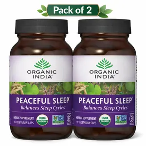 ORGANIC CORNER Peaceful Sleep Herbal Supplement - Deep Sleep Aid for Adults, Natural Herbal Aid Without Melatonin, Supports Circadian Rhythm, USDA Certified Organic, Non-GMO - 90 Capsules