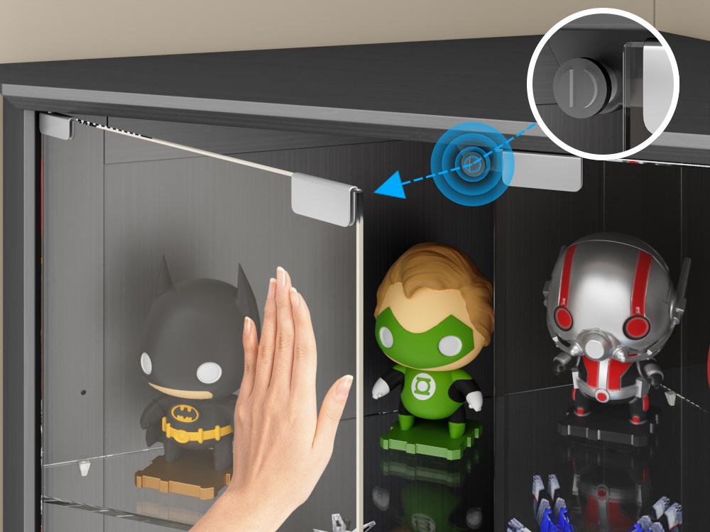 kepptory 71.8" Corner Display Cabinet with LED Lights, 6-Tier Tall Curio Cabinet with Adjustable Glass Shelves&Glass Door, Wine Cabinet for Living Room, Home Bar