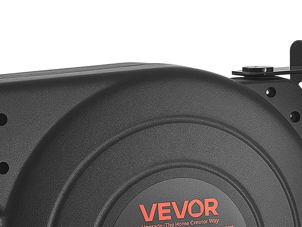 VEVOR Retractable Extension Cord Reel - 50FT Heavy Duty 14AWG/3C SJTOW Black, Ceiling Mount, Wall Mountable, 13A Circuit Breaker, Automatic Retraction, Lighted Triple Tap, 180° Swivel Bracket VEVOR Retractable Extension Cord Reel - 50FT Heavy Duty 14AWG/3C SJTOW Black, Ceiling Mount, Wall Mountable, 13A Circuit Breaker, Automatic Retraction, Lighted Triple Tap, 180° Swivel Bracket