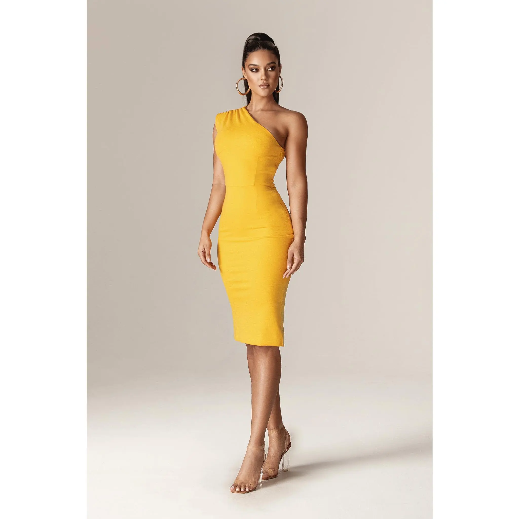 Madeline One Shoulder Ponte Midi Dress - Amber Yellow | Women's Sleeveless Bodycon Dress with Back Slit - Minimalist Outfit for Summer Parties, Weddings, Date Night & Evening Wear - Womenswear Fashion - TikTok Shop Madeline One Shoulder Ponte Midi Dress - Amber Yellow | Women's Sleeveless Bodycon Dress with Back Slit - Minimalist Outfit for Summer Parties, Weddings, Date Night & Evening Wear - Womenswear Fashion - TikTok Shop