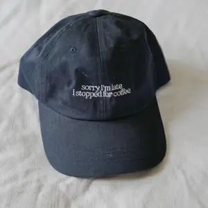 Sorry I'm Late I Stopped for Coffee Embroidered Hat | Latte Espresso Dad Hat Hot Girl Walk Fashionably Late