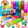 CIARAQ 100-Pack Soft Non-Sticky Kids Air Dry Clay Kit with Sculpting Tools, Vibrant Playful Clay & Dough for Handicraft Creativity, Ideal Christmas Gifts & Kids Stuff for Girls (Educational Arts & Crafts Toy)
