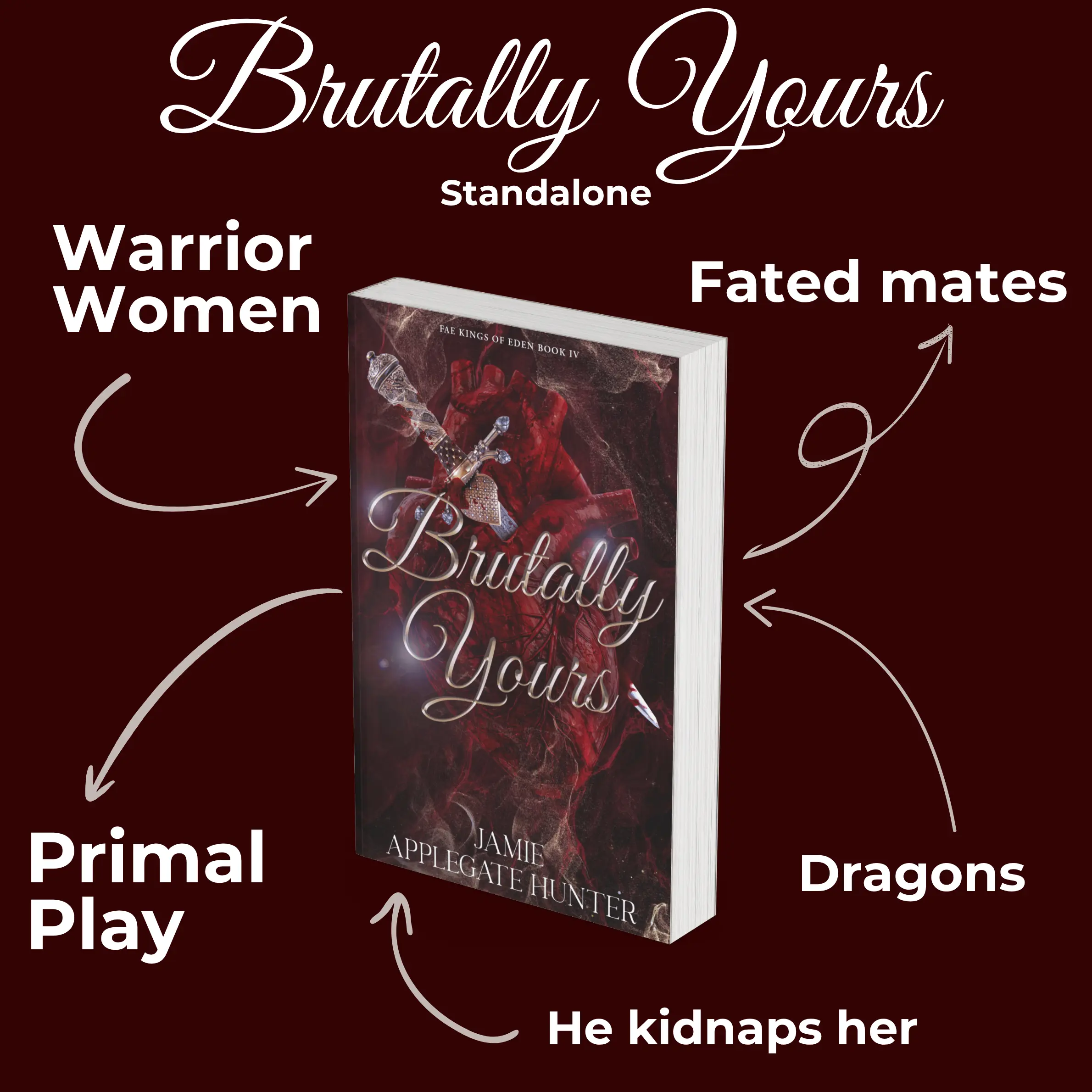 *Imperfect* Brutally Yours by Jamie Applegate Hunter - Signed Paperback - Standalone in the Fae Kings of Eden Series - Book 4