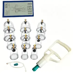12 Piece Vacuum Cupping Therapy Set, Home Use Body Care Body Relaxation Negative Pressure Suction Cups, Full Body Acupuncture Massage Kit, Relaxation Aid