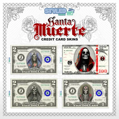 Santa muerte rectangle vinyl sticker