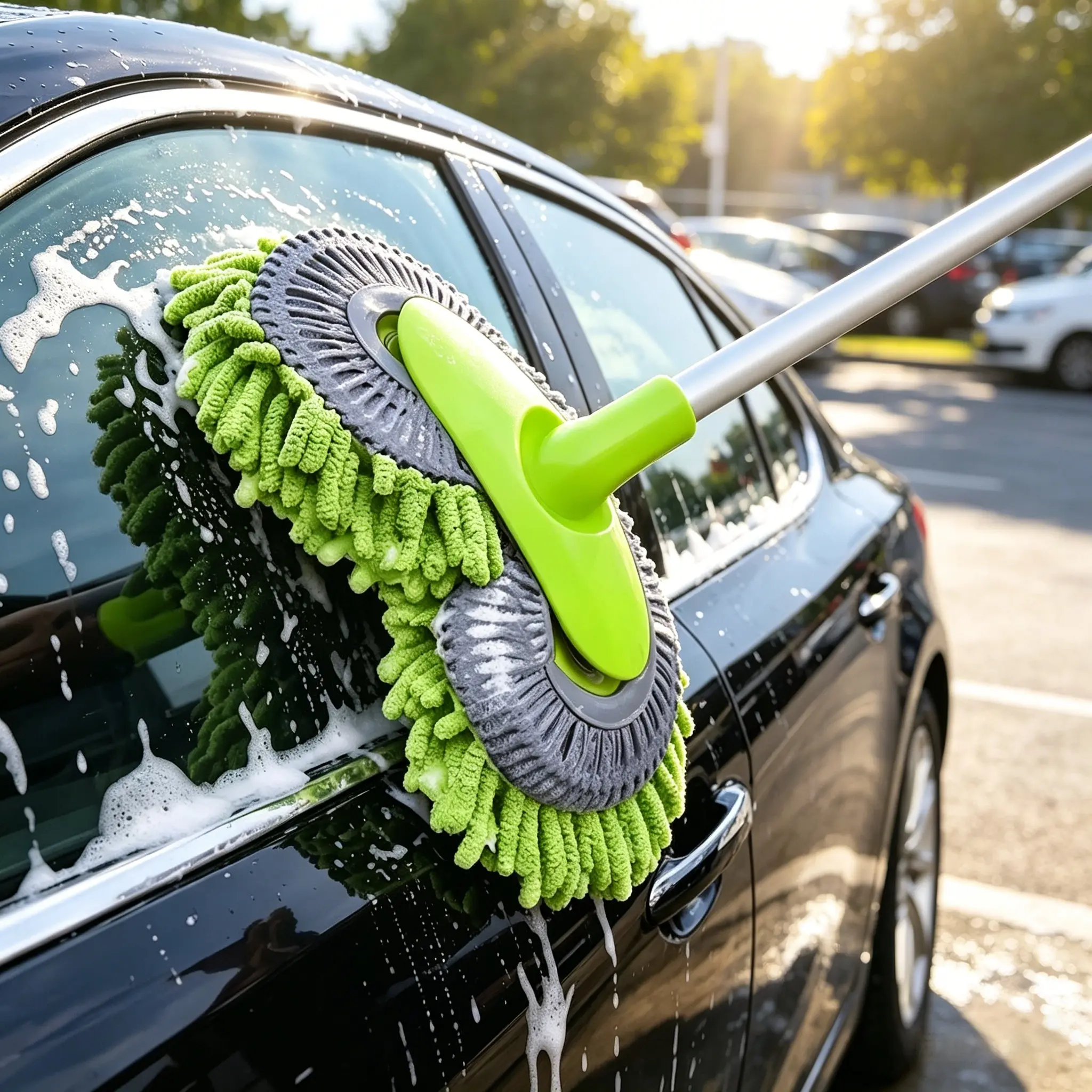 【DealsForYouDays】43'' Long Handle Car Wash Mop, Detail Cleaning, 3X Fast Clean, Retractable Aluminum Alloy Pole, Soft Chenille Material, Avoid Scratching, Suitable for Car, RV, Truck, SUV and Home Clean - Car Wash Accessories!  #summerfinds