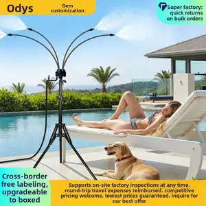 Adjustable Standing Atomizing Spray Nozzle Stand Outdoor Courtyard Cooling and Humidifying System Gardening Garden Portable Automatic Sprinkler Irrigation Device