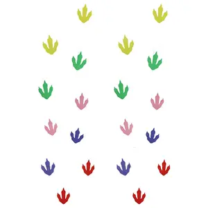Midlee Dinosaur Feet Floor Decals 20-Piece Vinyl Sensory Path Set for Classrooms Play Areas Colorful Activity Markers for Kids, Decorative, Multicolored