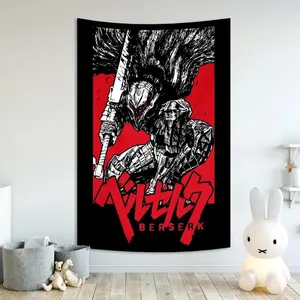 Anime Berserk Sacrifice Tapestry Hanging Printed Home Room Bar Cafe Aesthetic Art Wall Decor Decorative Cotton polyester wall hanging 30X40In
