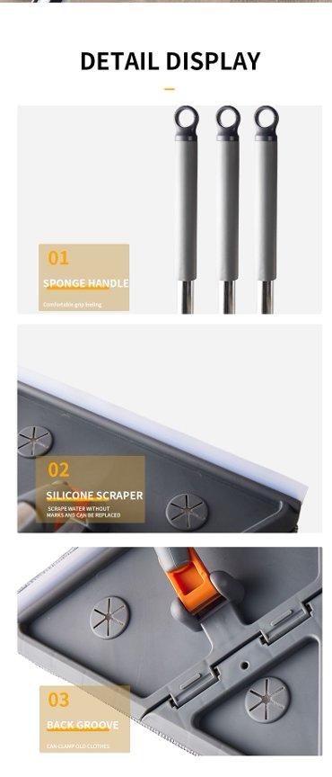 Wall Mop Cleaner with Long Handle, Wall Cleaning Mop with Extension Pole, 29 to 90 Inches, 360-Degree Foldable and Rotating Frame Cleaning Tool with 6 Replacement Pads, for Painted Walls, Windows, Floors, Ceilings