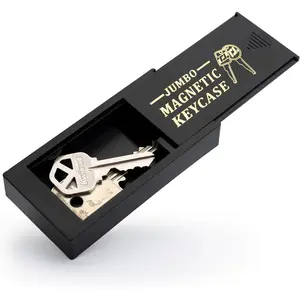 Large Black Magnetic Key Hider Outdoor Hidden Storage Compartment Fits Spare Keys for Cars RVs Boats Homes Airbnb Rentals and Emergencies Diversion Safe Spare Key Holder