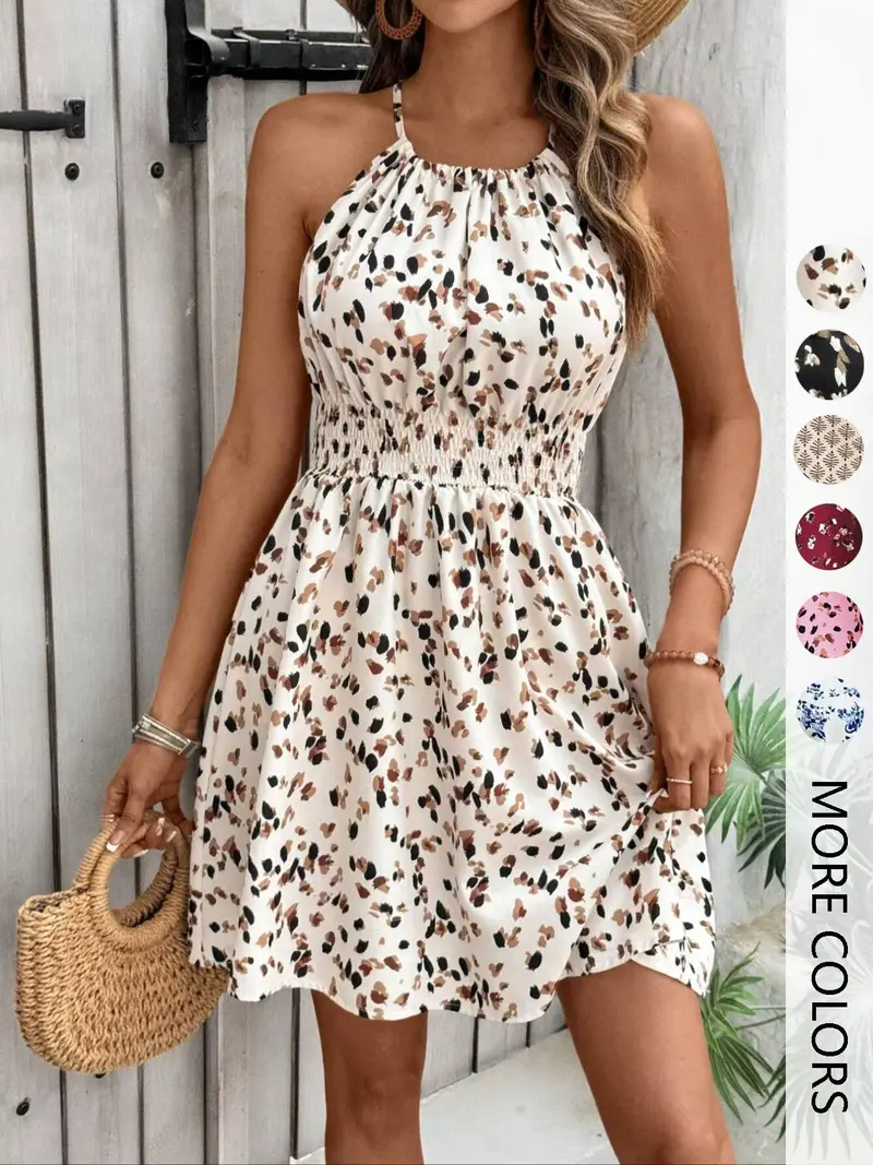 sachin and babi light blue dress sleeveless halter casual dress women solid color elegant main image 0