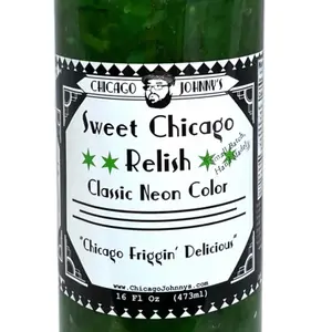 Neon Green Sweet Relish for Chicago Hot Dogs