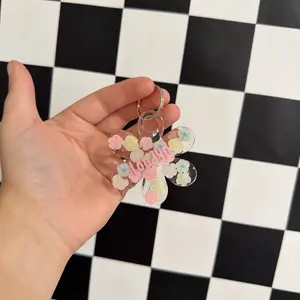 Personalized Flower Name Keychain