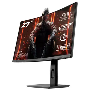 New 27" 180Hz QHD Curved Gaming Monitor, Fast IPS, 0.5ms, FreeSync, HDR10, 108% sRGB, 2x HDMI 2.0 & DP 1.4, VESA Mount