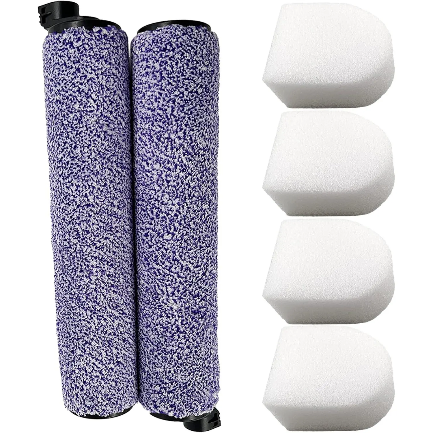 2 Brush Rolls and 4  Filters Replacement for Shark WD100 WD101 WD200 WD201 AW201 HydroVac Cordless Pro XL 3-in-1 Vacuum Accessories Brushroll WDB1 WDB2, WDFF1 WDFF2 WDB1F2