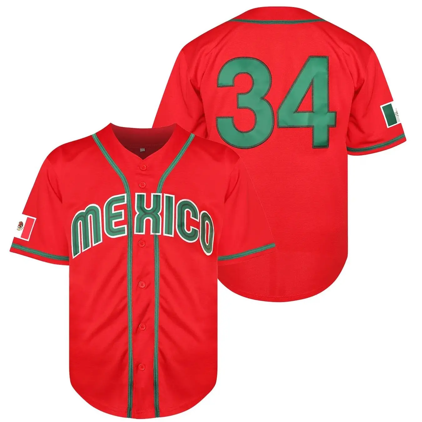 Men's Mexico Baseball Jersey – Classic Retro Style with Embroidered Lettering. Crafted from Ultra-Breathable Fabric, Short Sleeve. Ideal for Training & Competition