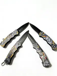 4-piece camouflage folding knife set, stainless steel blades, sharp blades, 3D non-slip handle, EDC pocket knife, suitable for camping, hiking, fishing, and traveling, EDC pocket knife gift box, an ideal gift for outdoor enthusiasts and collectors