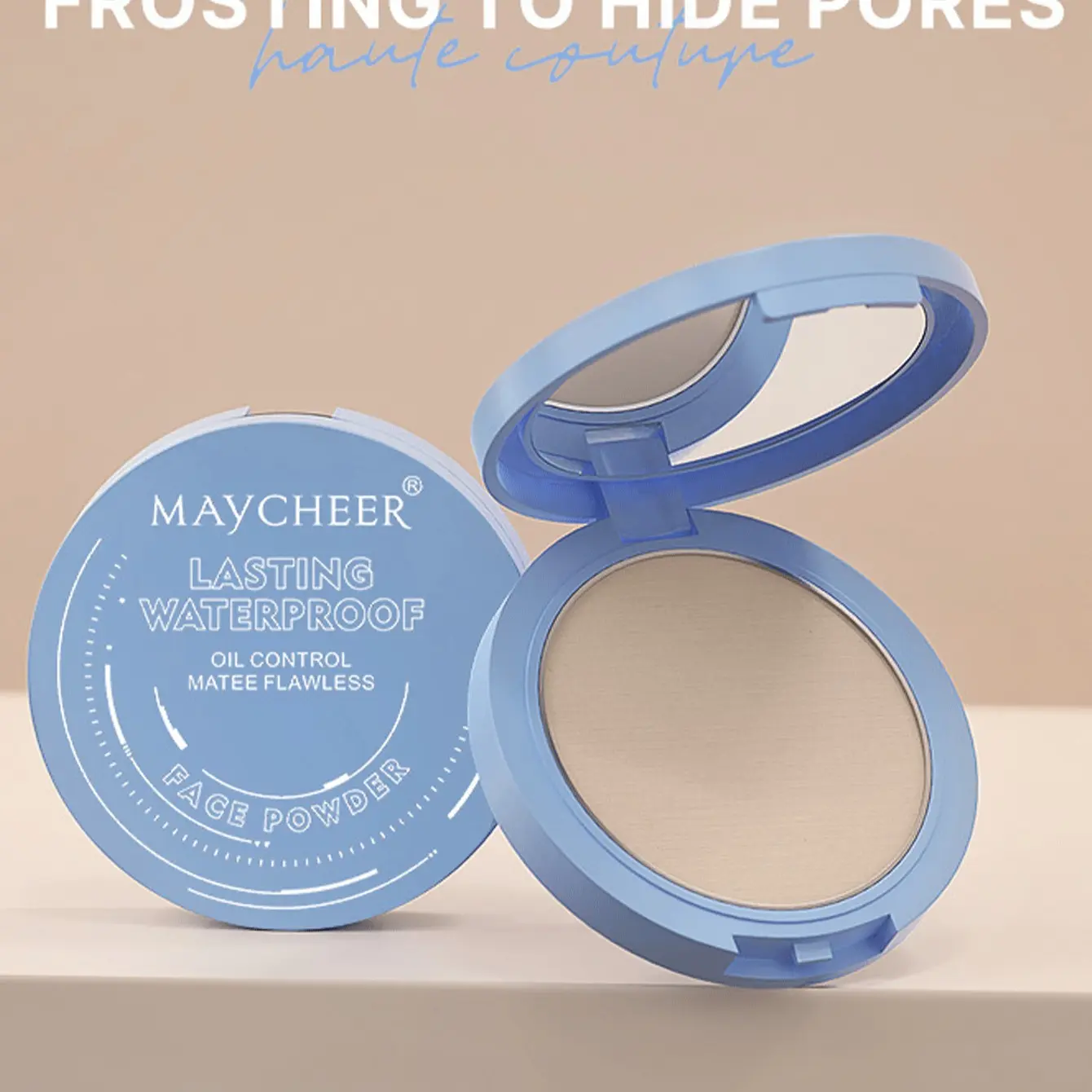 Dry Wet Two-In-One Powder Cake, Versatile Powder, Cosmetic Powder, Suitable for Facial Makeup, Natural Long-Lasting, Waterproof and Sweatproof, Perfect for All-Day Wear, Face Setting Powder, Longwearing Powder