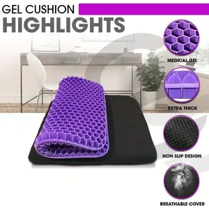 Summer Cool Honeycomb Gel Car Seat Cushion, Office Long Sitting Silicone Breathable Sofa Pad, Anti-Pain Chair Mat for Comfort