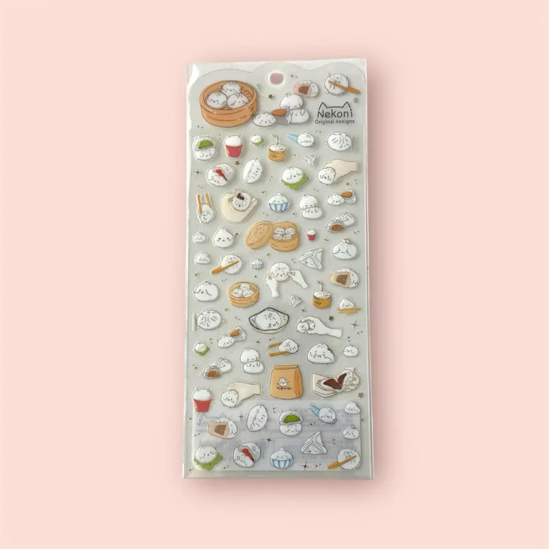Nekoni Cute Buns Food Stickers(10) Cute Stickers for Planner and Journal Decorative Use, Scrapbooking