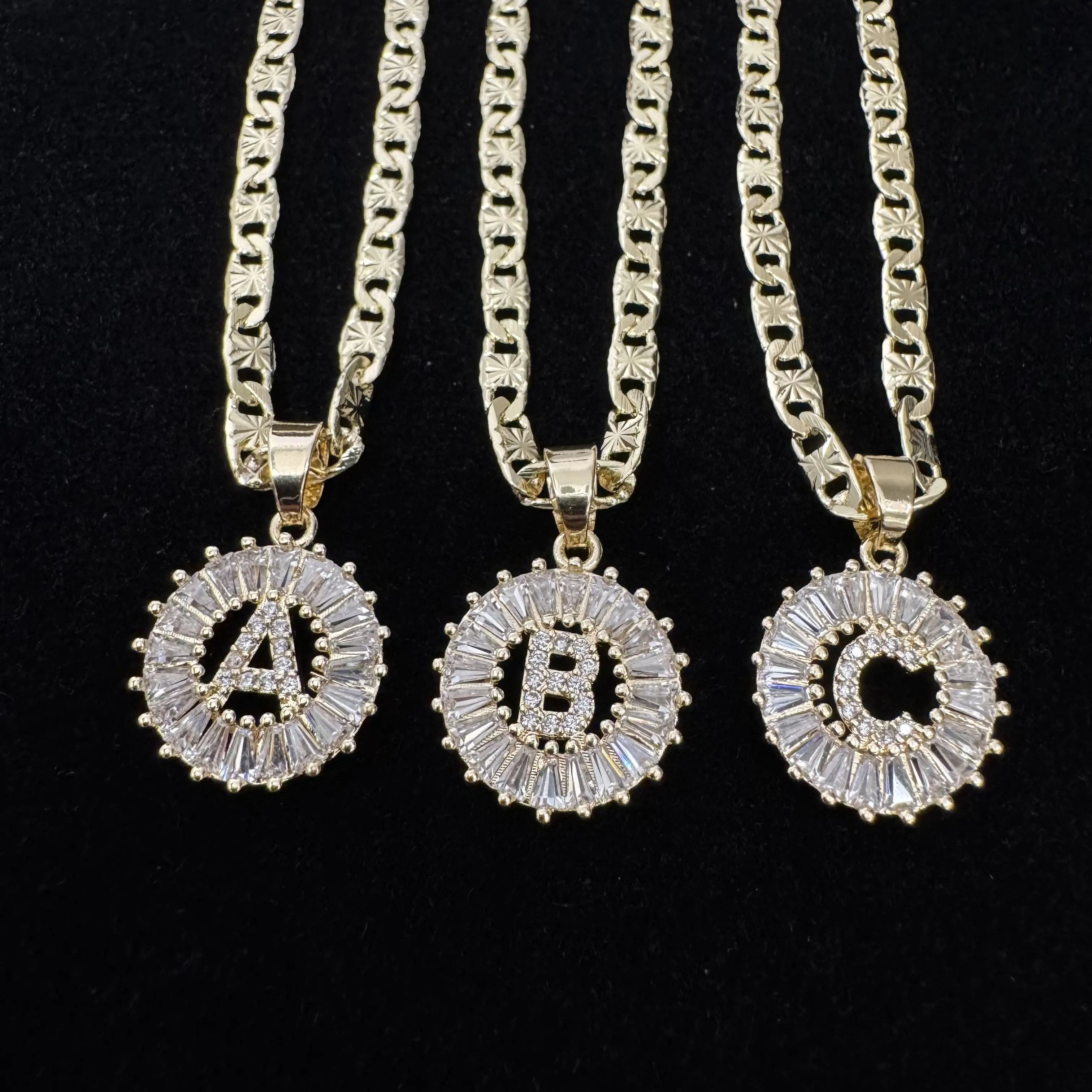 Initial Pendants 14k Gold Plated Letter Necklace