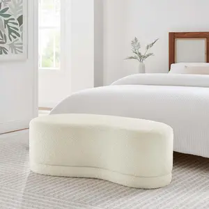 Nimbus 48" Upholstered Ottoman Bench in Cream