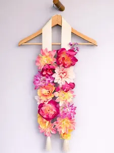 Blush Bloom Floral Sash - Floral Sash with Pink, Yellow, Violet Flowers for Special Occasions