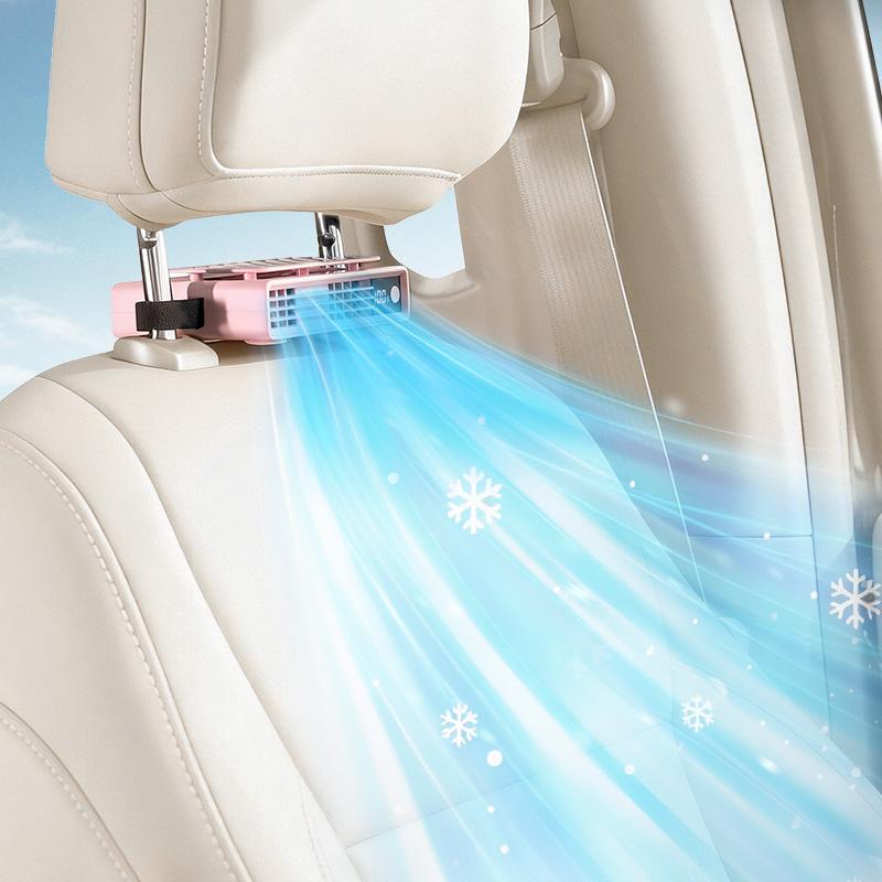 JOYTUTUS 2026 Car Seat Fan USB Plug-in Dual Turbo High Wind Power 3-Speed Adjustment Magic Tape Easy Install Universal Fit ABS Material Black Pink