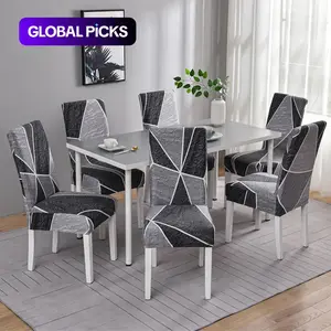 Geometric Print Stretch Chair Slipcover, Non-slip Stretch Chair Protective Cover, Chair Protector For Home, Halloween Decor, Chair Covers Set #GLOBAL PICKS