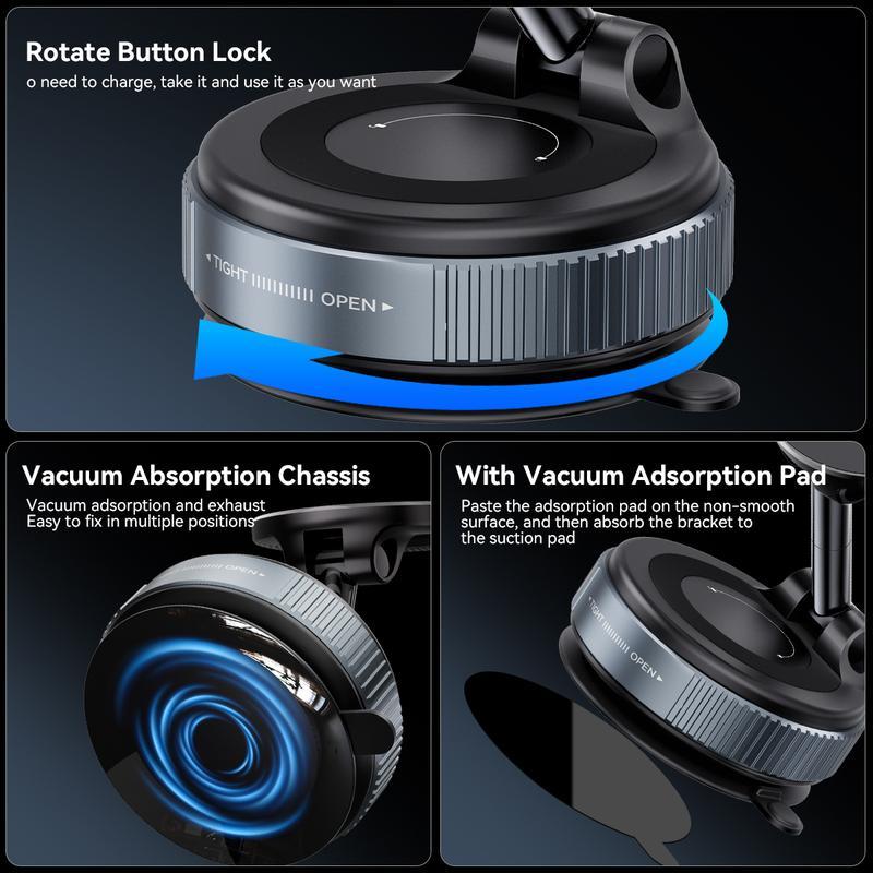 Magnetic Phone Holder for Car,Magnetic Phone Holder with Suction Cup, Vacuum Car Mount for iPhone 17 16 Pro Max,Phone Holders for Your Car Magnetic