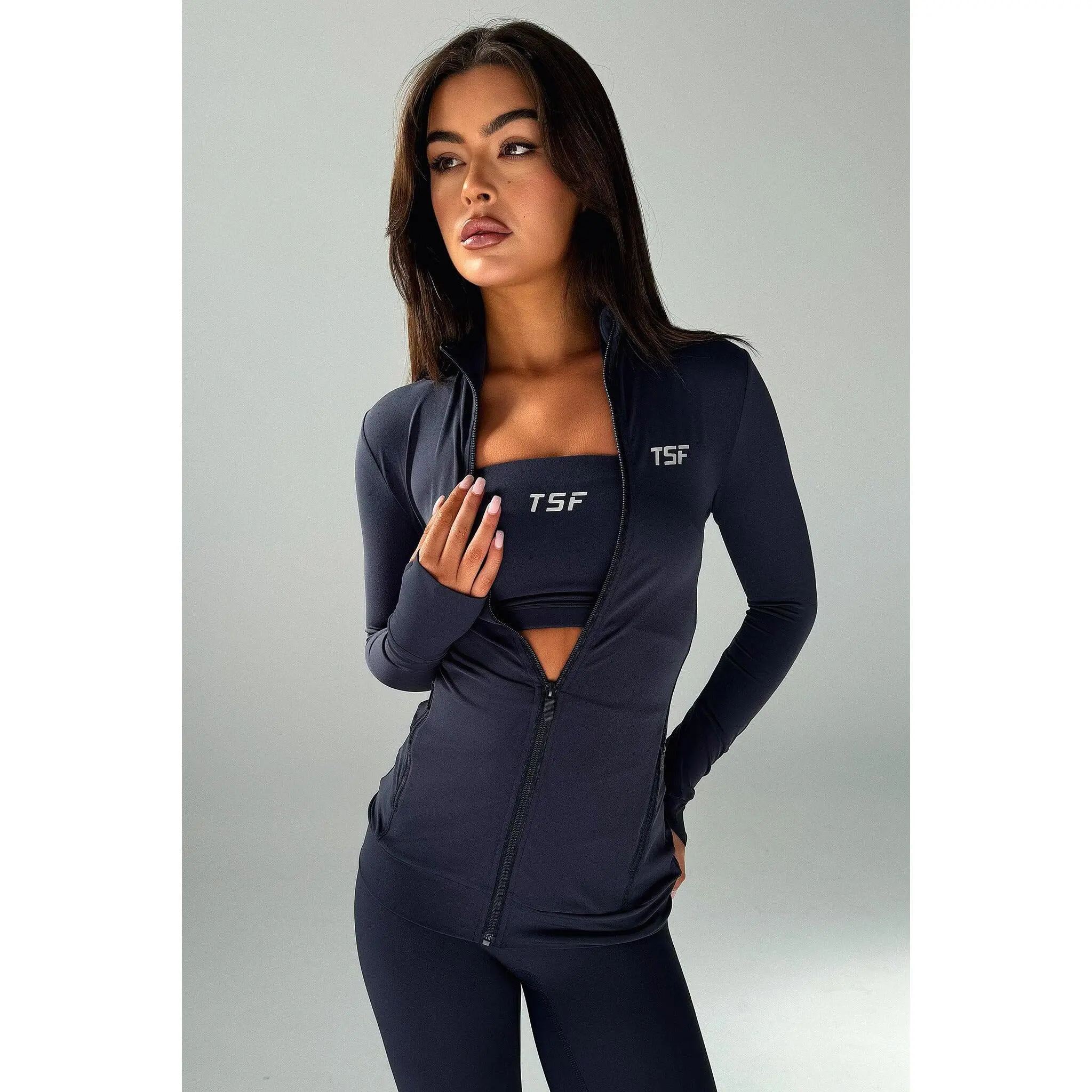 Brooks Zip Jacket - Navy Brooks Zip Jacket - Navy